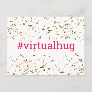 Helles Rosa Virtuelle Umarmung Hashtag Gold Faux K Postkarte
