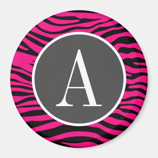 Helles Rosa Zebratierdruckmuster Magnet (Vorne)