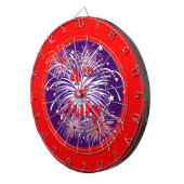 Helles Rot 4. der Juli-Feuerwerks-Feier Dartscheibe (Vorderseite rechts)