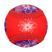 Helles Rot 4. Juli Feuerwerk Feier Baseball (Rückseite)