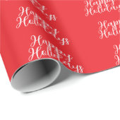 Helles Rot Einfach Elegant Frohe Feiertage Handsch Geschenkpapier (Rolleneckpunkt)