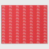 Helles Rot Einfach Elegant Frohe Feiertage Handsch Geschenkpapier (Flach)