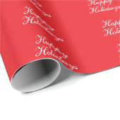 Helles Rot Einfach Elegant Frohe Feiertage Handsch Geschenkpapier (Rolleneckpunkt)