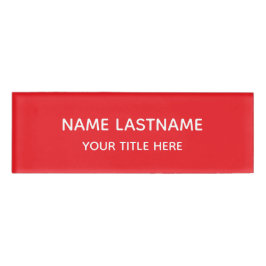 Helles Rot Einfache Minimale Moderne Titel Namenschild