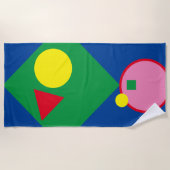 Helles Rot, Gelb, rosa Geometrie Mod Strandtuch (Vorderseite)