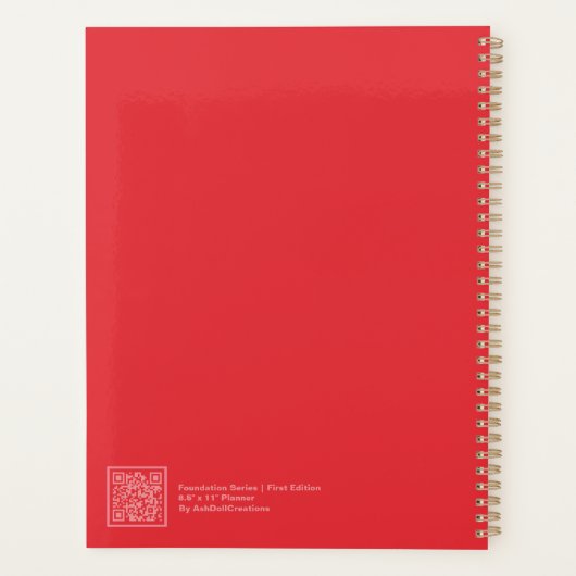 Helles Rot Minimalist Planer (Rückseite)