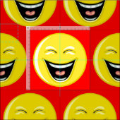 Helles Rot mit Lachen Stoff (Kachel)