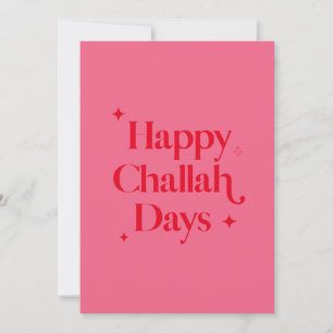 Helles Rot Pink Fröhliche Challah-Tage Lustige Cha Feiertagskarte