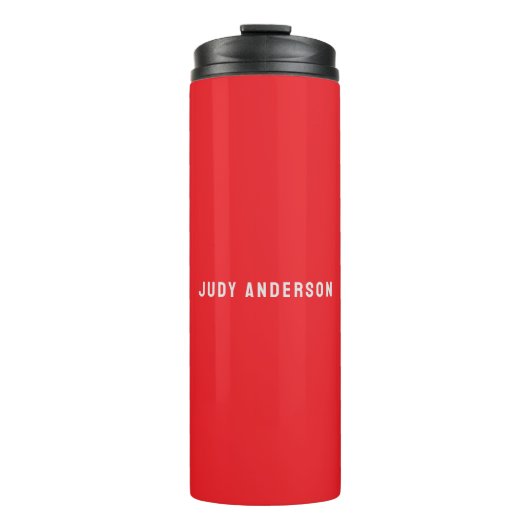 Helles Rot Professionell Schlicht Modern Elegant N Thermosbecher (Vorderseite)