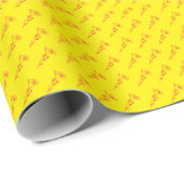 Helles Rot und Gelb Floral  Geschenkpapier (Rolleneckpunkt)