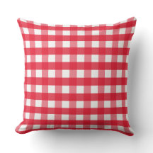Helles Rot und Weiß Gingham Country Throw Kissen