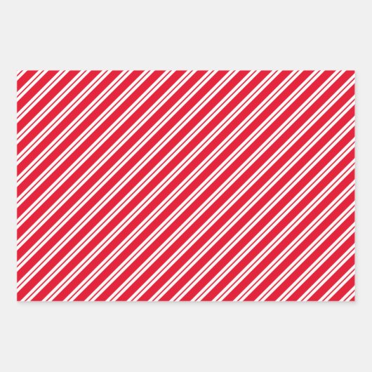 Helles Rot und Weiß koordinierte Weihnachten Geschenkpapier Set (Vorderseite 3)