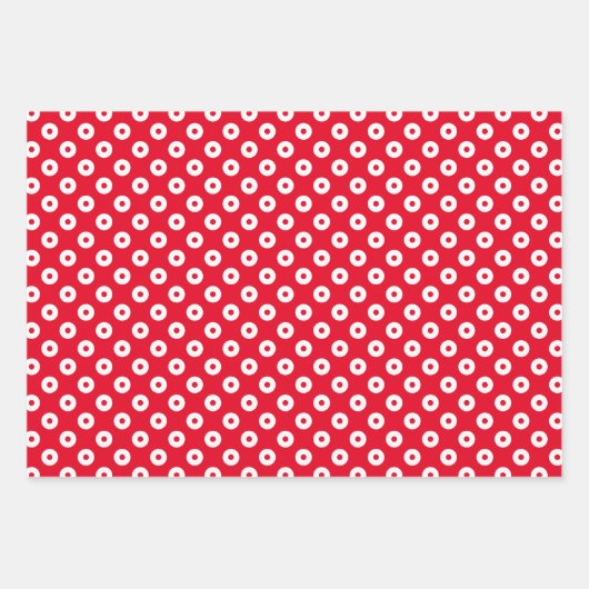 Helles Rot und Weiß koordinierte Weihnachten Geschenkpapier Set (Vorderseite 2)