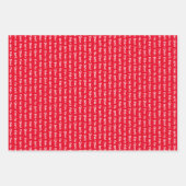 Helles Rot und Weiß koordinierte Weihnachten Geschenkpapier Set (Vorderseite)