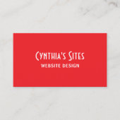 Helles Rot und Weiß Retro Bold Visitenkarte (Vorderseite)