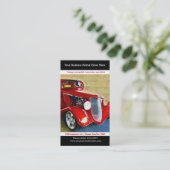 Helles Rot wieder hergestelltes Vintages Auto-Foto Visitenkarte (Stehend Vorderseite)