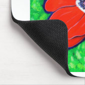 Helles Rotes Anemonbild Mousepad (Ecke)