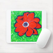 Helles Rotes Anemonbild Mousepad (Mit Mouse)