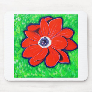 Helles Rotes Anemonbild Mousepad
