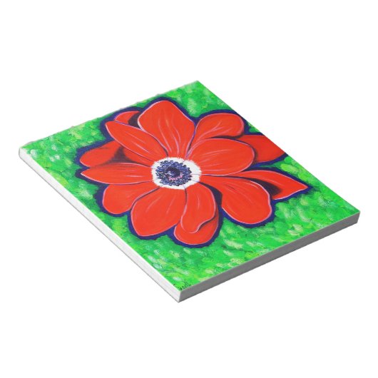 Helles Rotes Anemonbild Notizblock (angewinkelt)