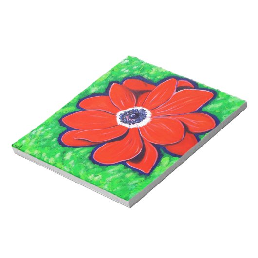 Helles Rotes Anemonbild Notizblock (Rotiert)