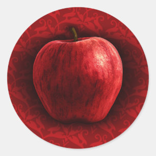 Helles rotes Apple Runder Aufkleber