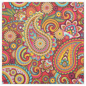 Helles rotes Blumenpaisley-Böhmemuster Stoff (Muster)