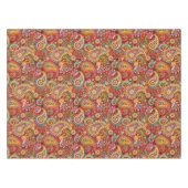 Helles rotes Blumenpaisley-Böhmemuster Tischdecke (Vorderseite (Horizontal))