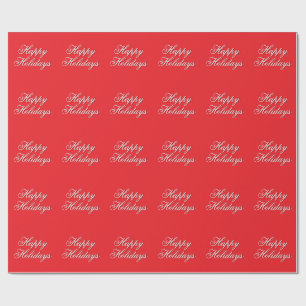 Helles rotes einfaches elegantes Frohe Feiertage N Geschenkpapier