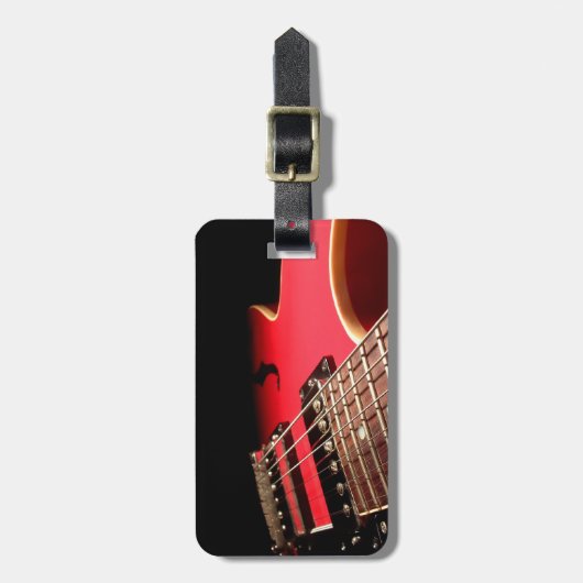 Helles rotes elektrische Gitarren-Foto Gepäckanhänger (Vorderseite vertikal)