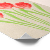 Helles Rotes Frühling Tulissen Poster (Ecke)