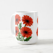 Helles rotes Gerbera-Daisy-Blumenstrauß Kaffeetasse (Vorderseite Links)