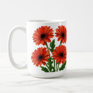 Helles rotes Gerbera-Daisy-Blumenstrauß Kaffeetasse
