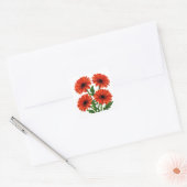 Helles rotes Gerbera-Daisy-Blumenstrauß Quadratischer Aufkleber (Umschlag)
