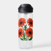 Helles rotes Gerbera-Daisy-Blumenstrauß Trinkflasche (Rückseite)