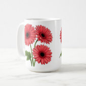 Helles rotes Gerbera-Gänseblümchen-Strauß Kaffeetasse (Vorderseite Links)
