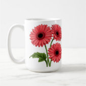 Helles rotes Gerbera-Gänseblümchen-Strauß Kaffeetasse (Links)