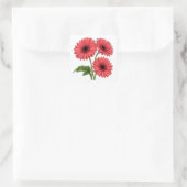 Helles rotes Gerbera-Gänseblümchen-Strauß Quadratischer Aufkleber (Tasche)