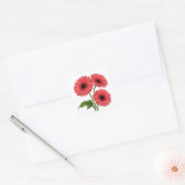 Helles rotes Gerbera-Gänseblümchen-Strauß Quadratischer Aufkleber (Umschlag)