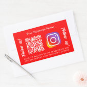 Helles rotes Geschäftsnamen-QR-Code Instagram Rechteckiger Aufkleber (Umschlag)