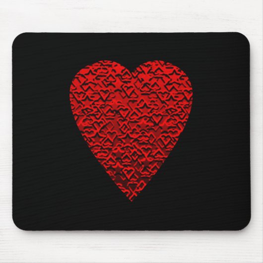 Helles rotes Herz-Bild Mousepad (Vorne)