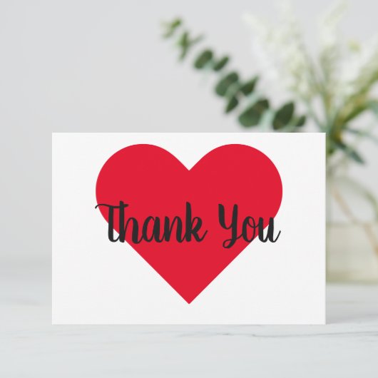 Helles Rotes Herz Dankeskarte (Stehend Vorderseite)