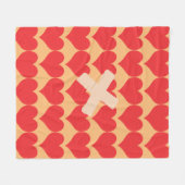 Helles rotes Herz-Muster Fleecedecke (Vorderseite (Horizontal))