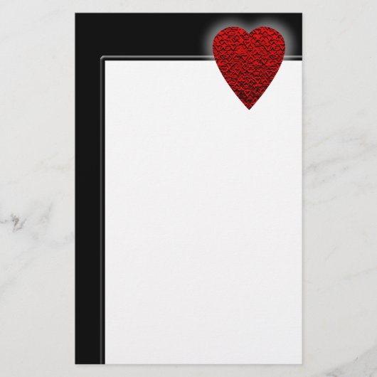 Helles rotes Herzbild. Briefpapier (Vorderseite)