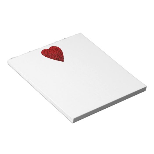 Helles rotes Herzbild. Notizblock (angewinkelt)