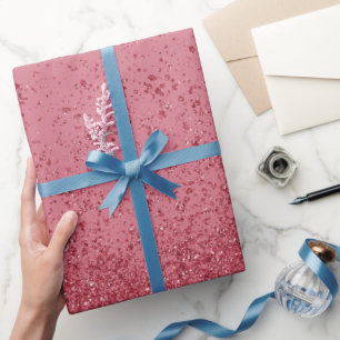 Helles rotes Kunstglitter Geschenkpapier