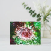 Helles Rotes Meer Urchin Postkarte (Stehend Vorderseite)