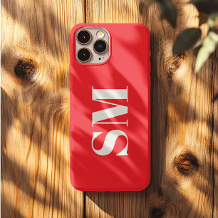 Helles rotes Monogramm Anfangsbuchstabe  iPhone 13 Pro Max Hülle