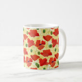 Helles rotes Muster auf Cornfield Gelb Tasse (VorderseiteRechts)