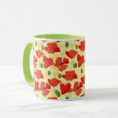 Helles rotes Muster auf Cornfield Gelb Tasse (Vorderseite Links)